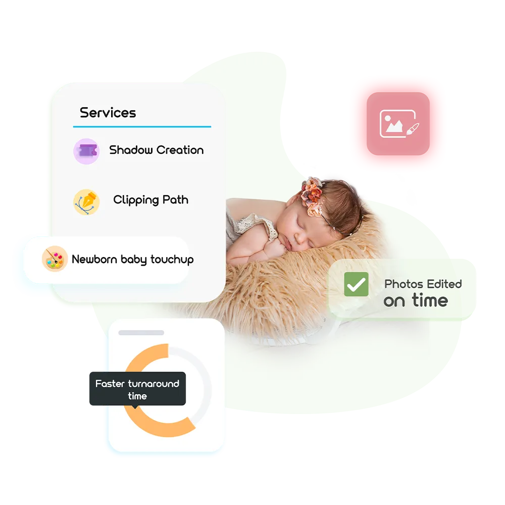 Newborn Retouching Service Outsource Image